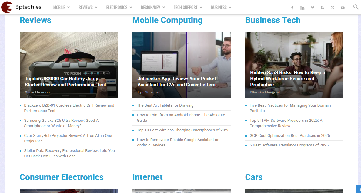 Technology Blog Post Screenshot